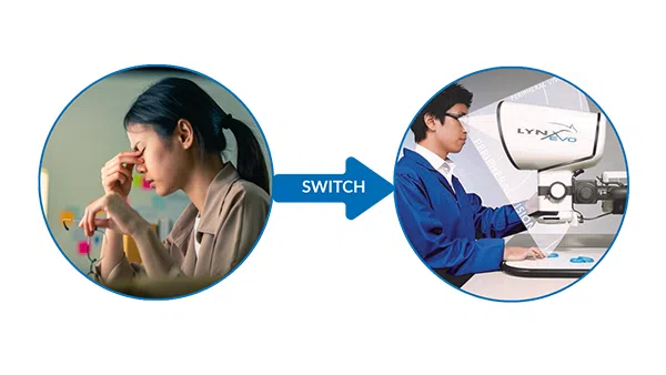 7-reasosn-reason 4-600×338 Lady with eyestrain compared to a man using an eyepiece-less microscope with no eyestrain