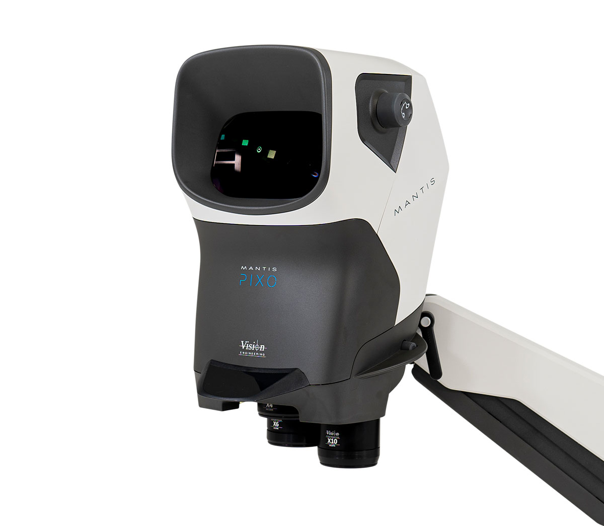 Mantis Pixo on Verso Stand left 1200x1045px Mantis stereo mcroscope on Verso stand