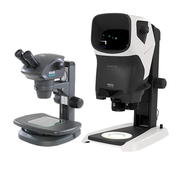 Stereomicroscopio digitale industriale: SX45 and Mantis PIXO