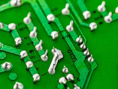 iStock-1835635545-solder-PCB-400×300 Primo piano di un PCB