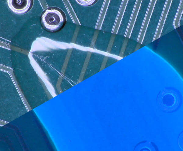 PCB sotto illuminazione UV